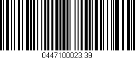 Código de barras (EAN, GTIN, SKU, ISBN): '0447100023.39'