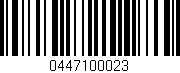 Código de barras (EAN, GTIN, SKU, ISBN): '0447100023'