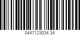 Código de barras (EAN, GTIN, SKU, ISBN): '0447123034.34'