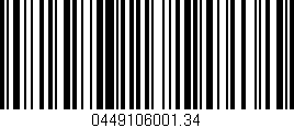 Código de barras (EAN, GTIN, SKU, ISBN): '0449106001.34'