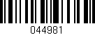Código de barras (EAN, GTIN, SKU, ISBN): '044981'