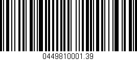 Código de barras (EAN, GTIN, SKU, ISBN): '0449810001.39'
