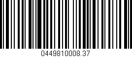 Código de barras (EAN, GTIN, SKU, ISBN): '0449810008.37'