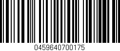 Código de barras (EAN, GTIN, SKU, ISBN): '0459640700175'