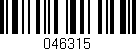 Código de barras (EAN, GTIN, SKU, ISBN): '046315'