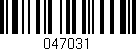 Código de barras (EAN, GTIN, SKU, ISBN): '047031'
