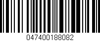 Código de barras (EAN, GTIN, SKU, ISBN): '047400188082'