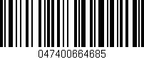 Código de barras (EAN, GTIN, SKU, ISBN): '047400664685'