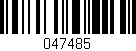 Código de barras (EAN, GTIN, SKU, ISBN): '047485'
