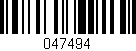Código de barras (EAN, GTIN, SKU, ISBN): '047494'