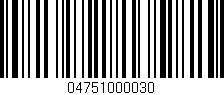 Código de barras (EAN, GTIN, SKU, ISBN): '04751000030'