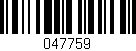 Código de barras (EAN, GTIN, SKU, ISBN): '047759'
