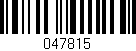 Código de barras (EAN, GTIN, SKU, ISBN): '047815'