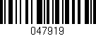 Código de barras (EAN, GTIN, SKU, ISBN): '047919'