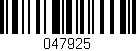 Código de barras (EAN, GTIN, SKU, ISBN): '047925'