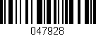 Código de barras (EAN, GTIN, SKU, ISBN): '047928'