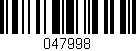 Código de barras (EAN, GTIN, SKU, ISBN): '047998'