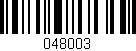 Código de barras (EAN, GTIN, SKU, ISBN): '048003'