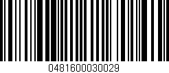 Código de barras (EAN, GTIN, SKU, ISBN): '0481600030029'