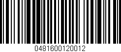 Código de barras (EAN, GTIN, SKU, ISBN): '0481600120012'