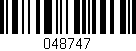 Código de barras (EAN, GTIN, SKU, ISBN): '048747'