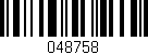 Código de barras (EAN, GTIN, SKU, ISBN): '048758'