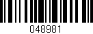 Código de barras (EAN, GTIN, SKU, ISBN): '048981'