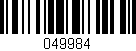 Código de barras (EAN, GTIN, SKU, ISBN): '049984'