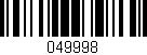 Código de barras (EAN, GTIN, SKU, ISBN): '049998'