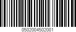 Código de barras (EAN, GTIN, SKU, ISBN): '0502004502001'