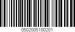 Código de barras (EAN, GTIN, SKU, ISBN): '0502005100201'
