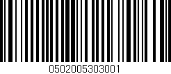 Código de barras (EAN, GTIN, SKU, ISBN): '0502005303001'