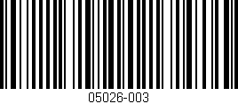 Código de barras (EAN, GTIN, SKU, ISBN): '05026-003'