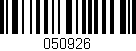 Código de barras (EAN, GTIN, SKU, ISBN): '050926'