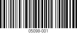 Código de barras (EAN, GTIN, SKU, ISBN): '05098-001'