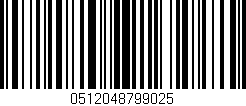 Código de barras (EAN, GTIN, SKU, ISBN): '0512048799025'