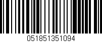 Código de barras (EAN, GTIN, SKU, ISBN): '051851351094'