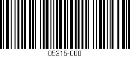 Código de barras (EAN, GTIN, SKU, ISBN): '05315-000'