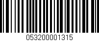 Código de barras (EAN, GTIN, SKU, ISBN): '053200001315'