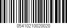 Código de barras (EAN, GTIN, SKU, ISBN): '05410210020020'
