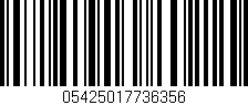Código de barras (EAN, GTIN, SKU, ISBN): '05425017736356'