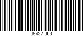 Código de barras (EAN, GTIN, SKU, ISBN): '05437-003'