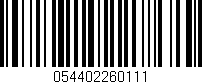 Código de barras (EAN, GTIN, SKU, ISBN): '054402260111'