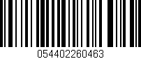 Código de barras (EAN, GTIN, SKU, ISBN): '054402260463'