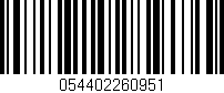 Código de barras (EAN, GTIN, SKU, ISBN): '054402260951'