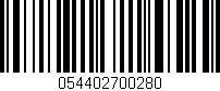 Código de barras (EAN, GTIN, SKU, ISBN): '054402700280'