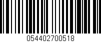 Código de barras (EAN, GTIN, SKU, ISBN): '054402700518'