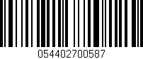 Código de barras (EAN, GTIN, SKU, ISBN): '054402700587'
