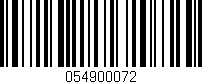 Código de barras (EAN, GTIN, SKU, ISBN): '054900072'