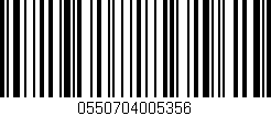 Código de barras (EAN, GTIN, SKU, ISBN): '0550704005356'